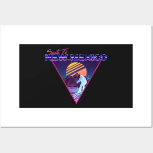 Retro Vaporwave Ski Mountain | Sante Fe New Mexico | Shirts, Stickers, and More! Posters and Art